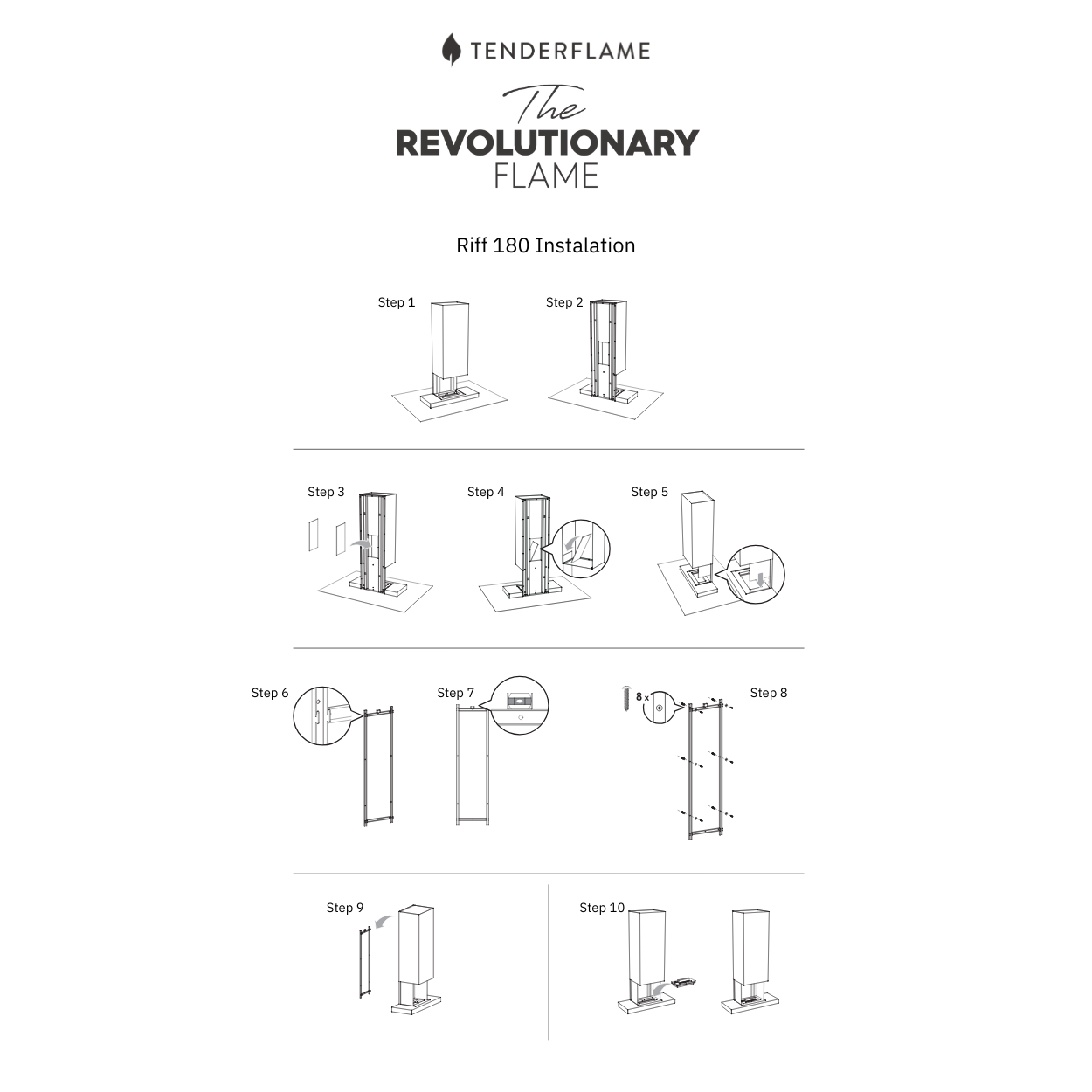 Riff 180 wall fireplace