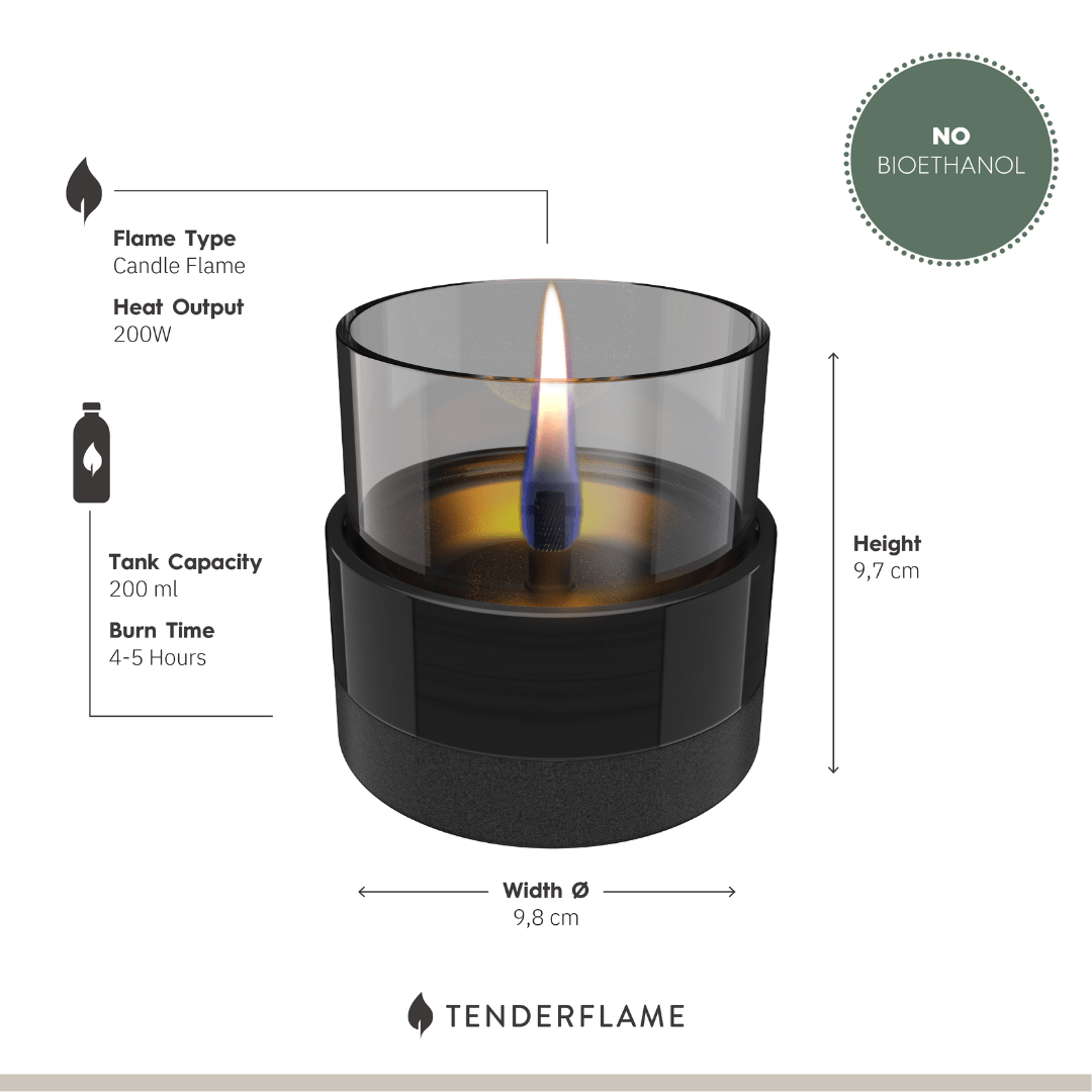 Rosie 10 Black/Smoke Ceramic - Tenderflame