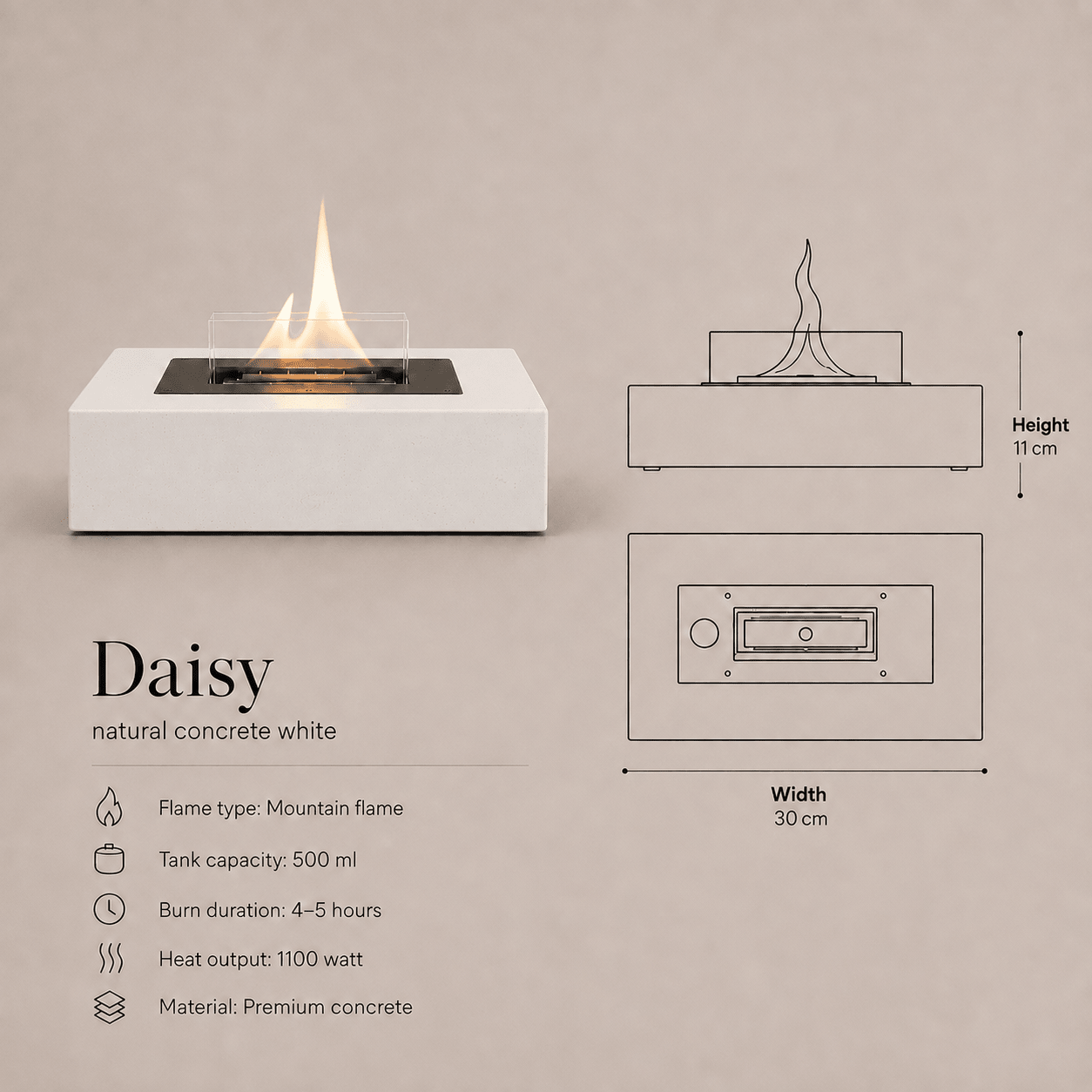 Daisy Natural Concrete - Tenderflame