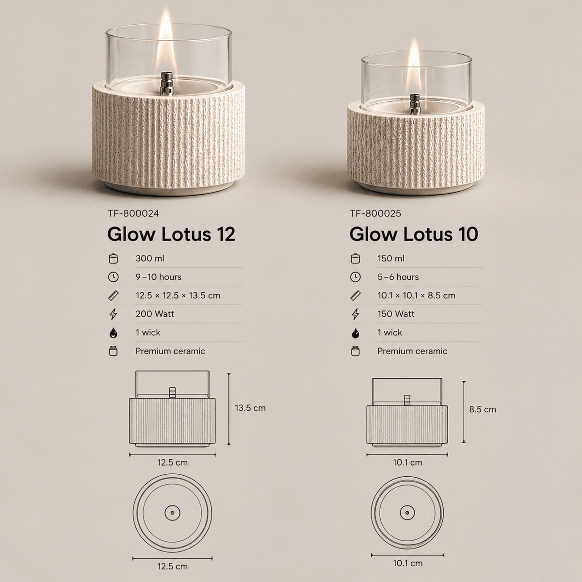 Glow Lotus Set + 0,5ltr Tenderfuel - Tenderflame