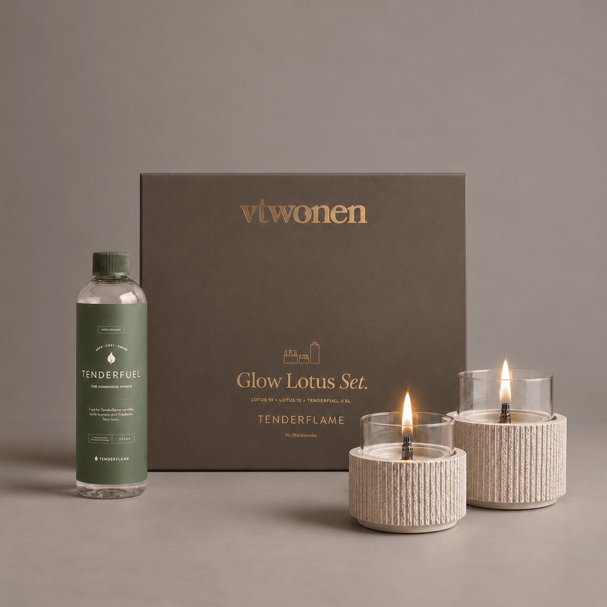 Glow Lotus Set + 0,5ltr Tenderfuel - Tenderflame