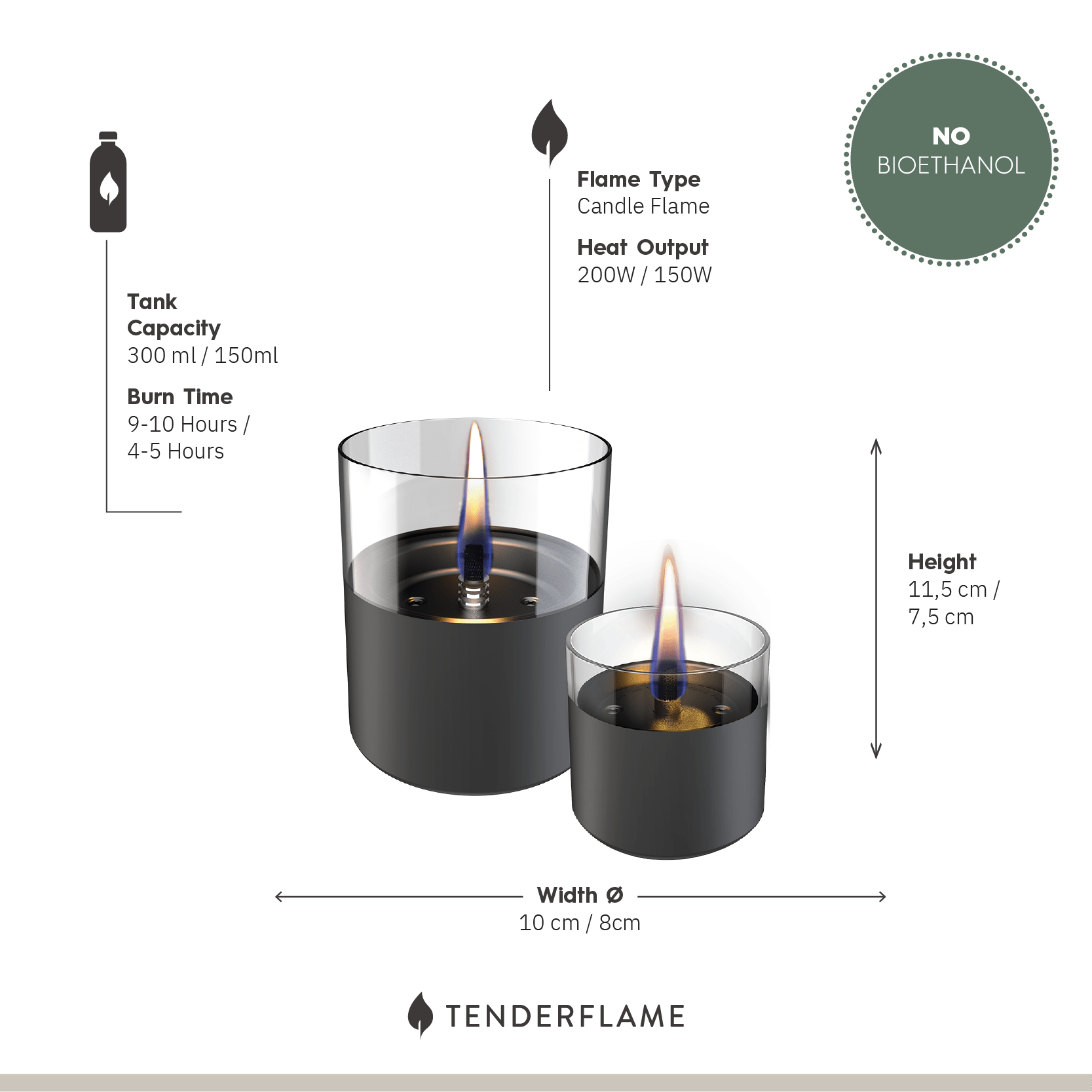 Lilly 8 & Lilly 10 Duo Pack Giftset Gun Metal - Tenderflame