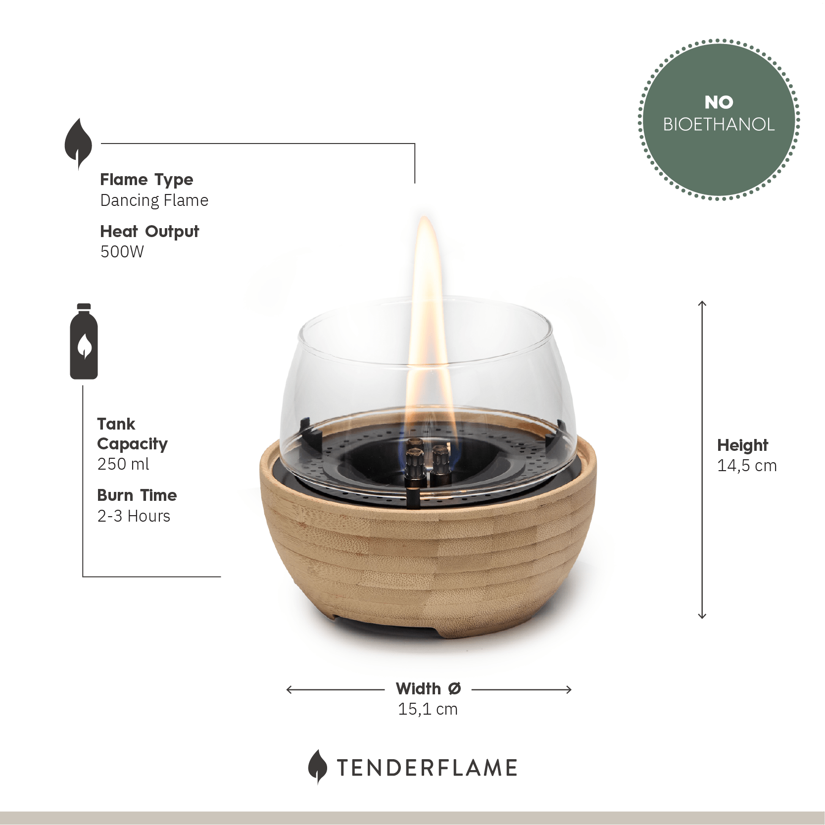 Tulip 14 Natural Bamboo - Tenderflame