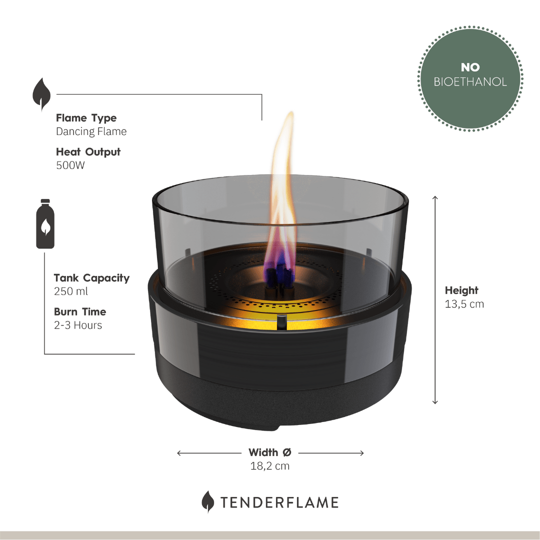 Rosie 18 Black/Smoke Ceramic - Tenderflame