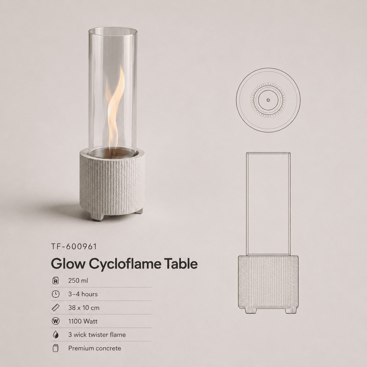 Glow Cycloflame Table - Tenderflame