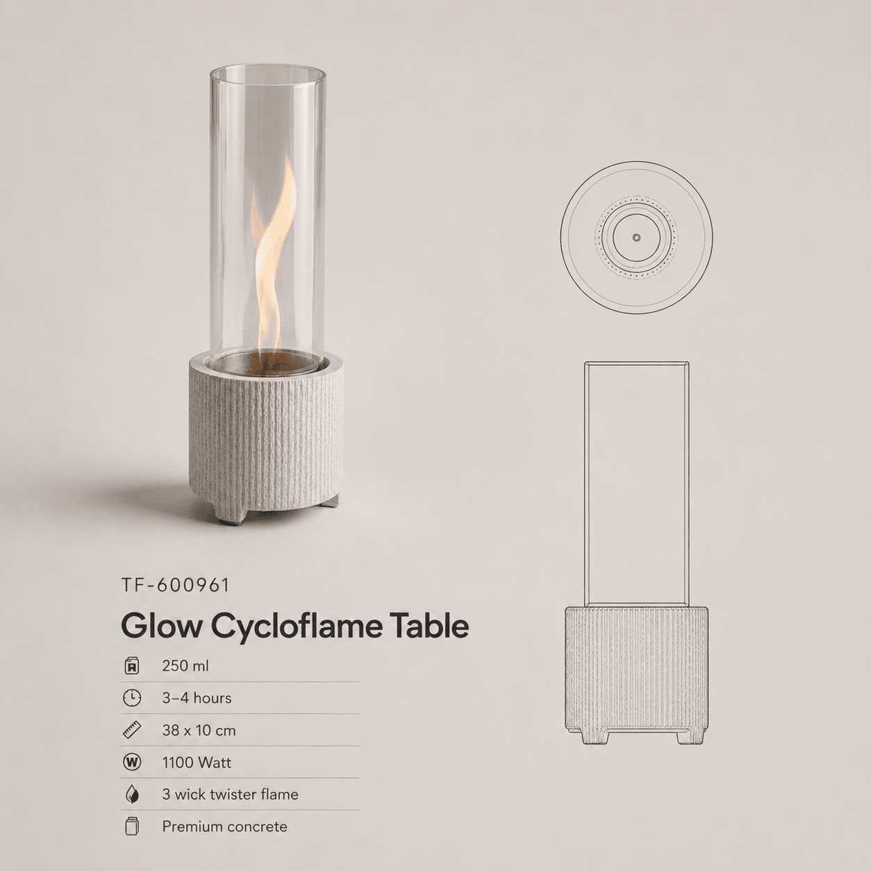 Glow Cycloflame Table - Tenderflame