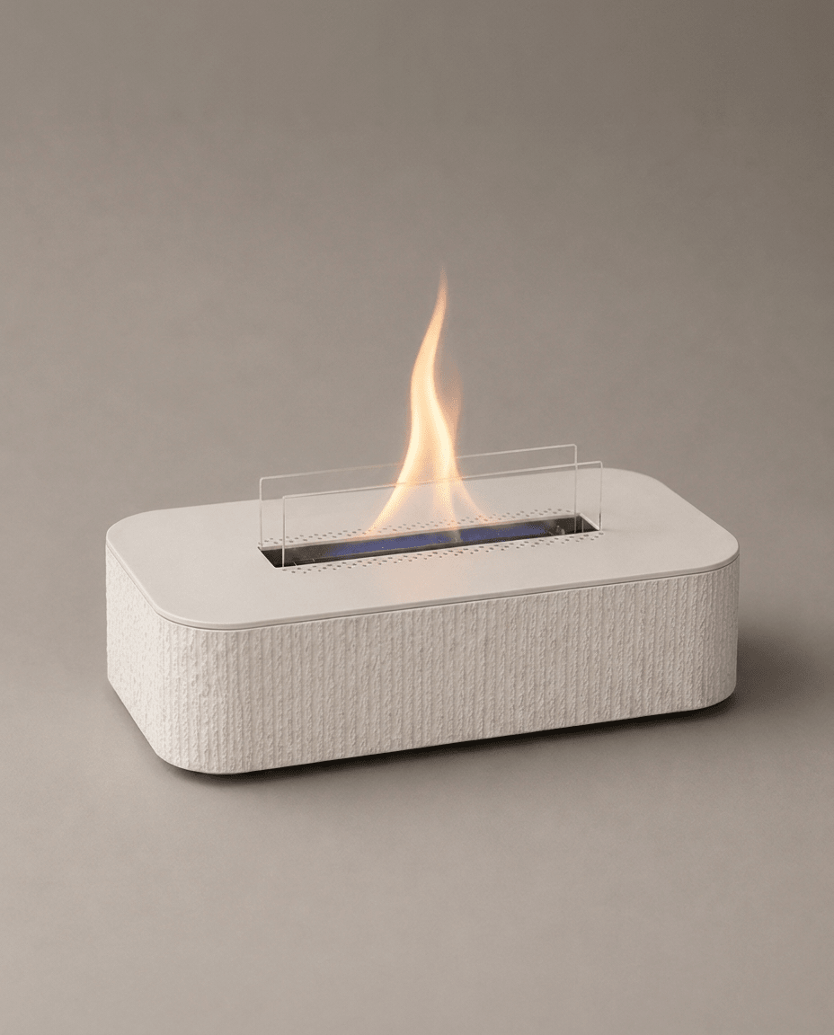 vtwonen tafelhaard Glow Aris 90 - wit - 25,5 x 16,1 x 7,6 cm - Tenderflame