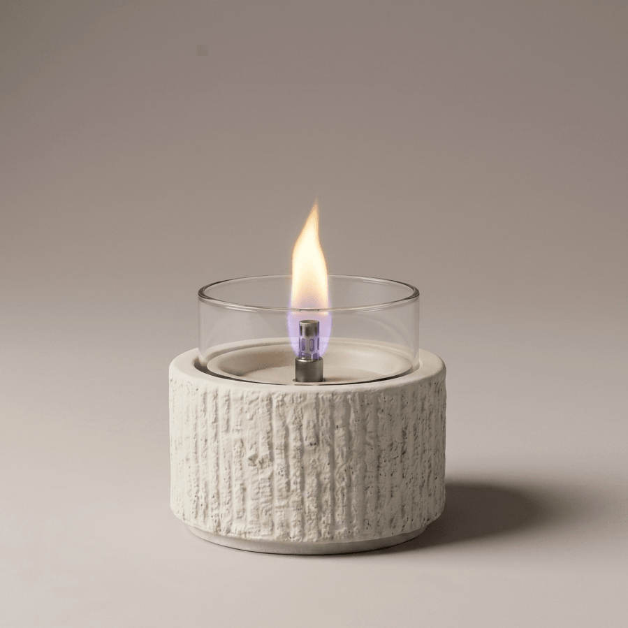 vtwonen tafelhaard Glow Lotus 10 - wit - 10,1 x 10,1 x 8,5 cm - Tenderflame