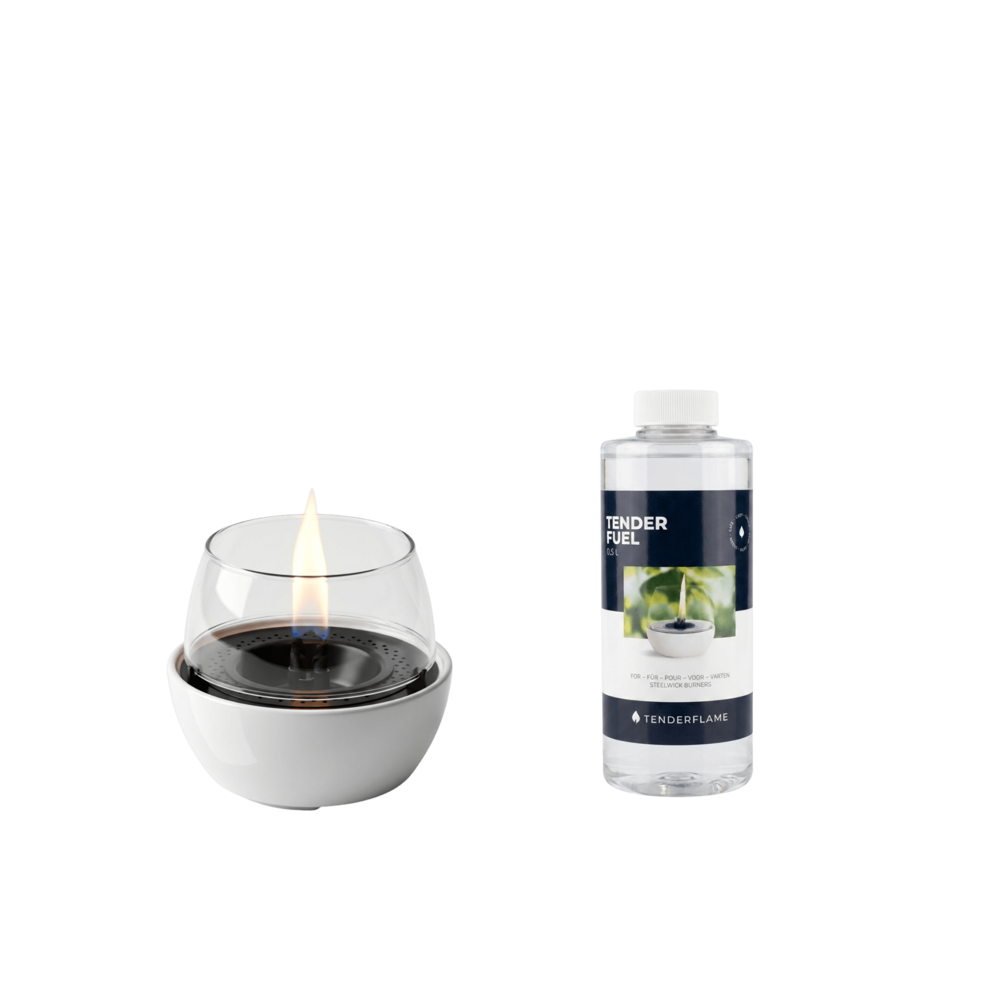 Tulip 14 White Porcelain + 0,5L Tenderfuel - Tenderflame